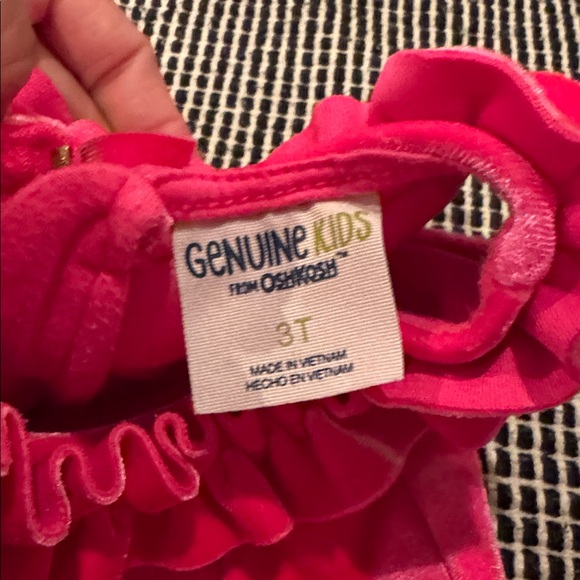 Pink Ruffled Velvet Dress 3T - Picture 8 of 10